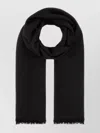 Saint Laurent Fringed Edges Wool Blend Scarf