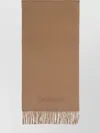 Saint Laurent Logo Embroidered Scarf In Brown
