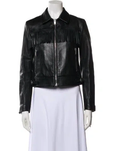 Pre-owned Saint Laurent From The Fall 2014 Collection By Hedi Slimane Leather Biker Jacket In Black