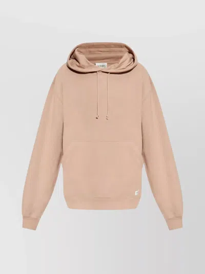 Saint Laurent Logo Hoodie In Brown