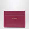 Saint Laurent Fuchsia Credit Card Holder In Red
