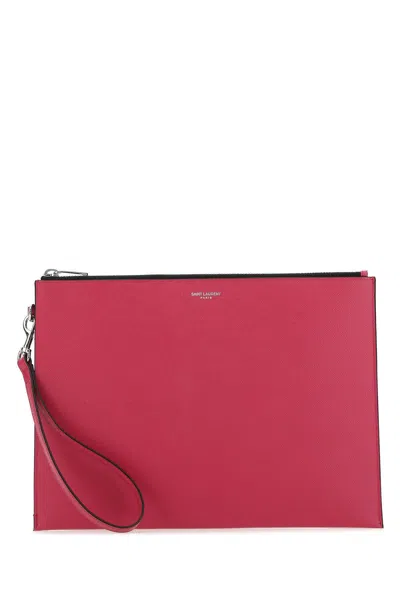 Saint Laurent Fuchsia Leather Tablet Case