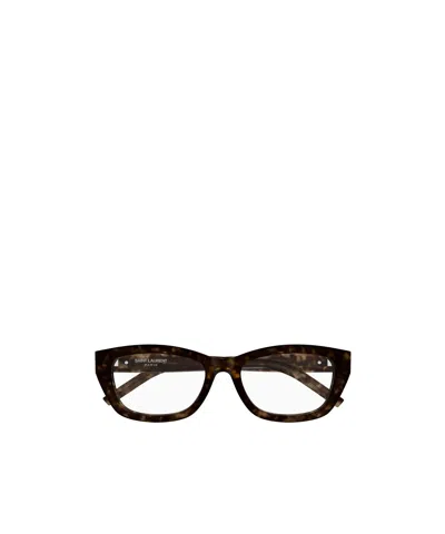 Saint Laurent Full-frame Plain Mirror In Brown
