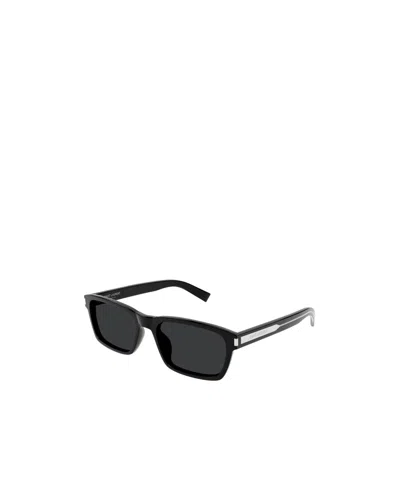 Saint Laurent Full Frame Sun Glasses With Logo In Red