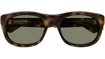 SAINT LAURENT TORTOISESHELL-EFFECT SUNGLASSES