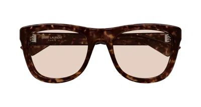 Saint Laurent Full Frame Sunglasses In Brown