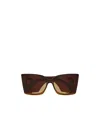 Saint Laurent Sl 572 Sunglasses With Geometrical Square Frames In Acetate And With Nylon Lenses In Brown