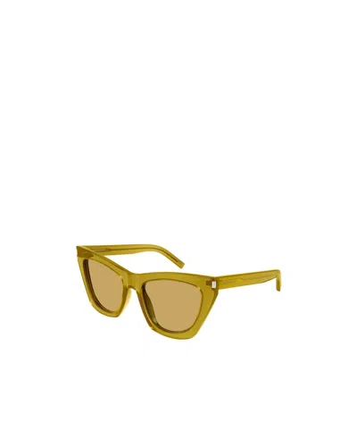 Saint Laurent Full Frame Sunglasses In Brown