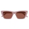 Saint Laurent Cat-eye Acetate Sunglasses In Brown