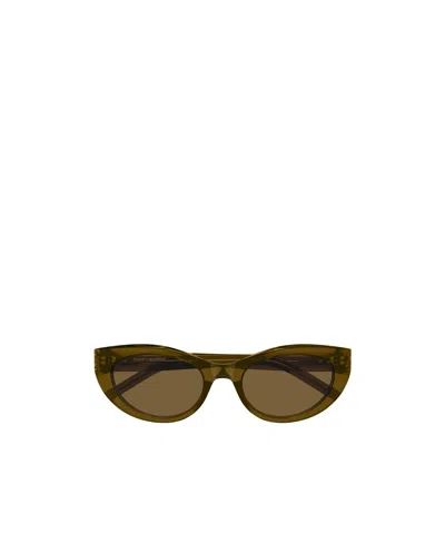 Saint Laurent Full Frame Sunglasses In Brown