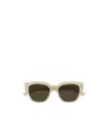Saint Laurent Sl 826 Page Linea Corner Angle 004 Ivory Brown Sunglasses In Green