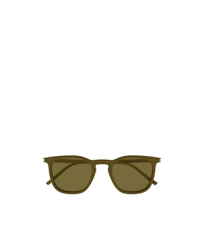 Saint Laurent Full Frame Sunglasses In Green