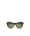 Saint Laurent Havana-havana-green Acetate Sunglasses In Brown