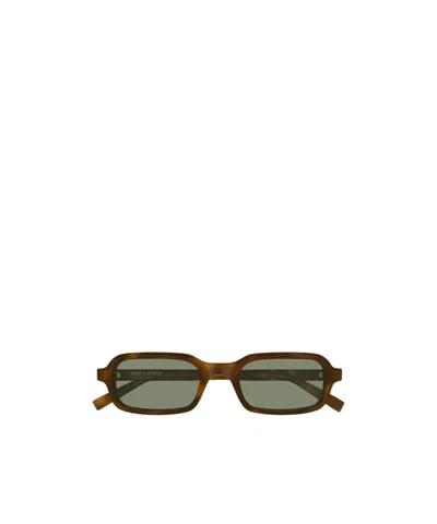 Saint Laurent Full Frame Sunglasses In Green