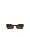 Saint Laurent Jazz Rectangle-frame Sunglasses In White