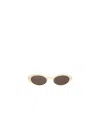 Saint Laurent Full Frame Sunglasses In Ivory
