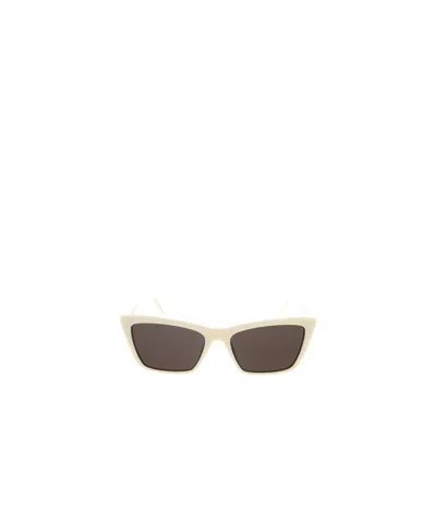 Saint Laurent Full Frame Sunglasses In Ivory