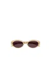 Saint Laurent Sl 567 Linea Corner Angle 007 Yellow Violet Sunglasses In Brown