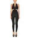 Saint Laurent Women Full Jumpsuit With Cut Out Detail In Black
