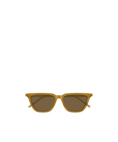 Saint Laurent Full-rim Sunglasses In Brown