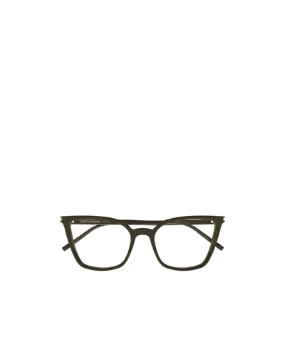 Saint Laurent Full-rimmed Glasses (with Non-prescription Lenses) In Pink