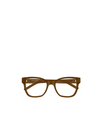 Saint Laurent Full-rimmed Plano Lenses In Neutral