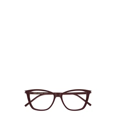 Saint Laurent Full-rimmed Plano Lenses In Brown