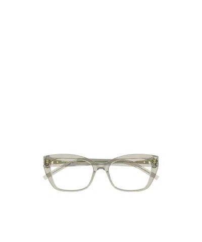 Saint Laurent Full-rimmed Plano Lenses In Green