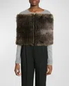 Saint Laurent Fur Cashmere Snood In Brown