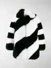 Saint Laurent Fur Diagonal Striped Jacket