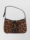 Saint Laurent Leopard Patterned Logo Plaque Tote Bag In Multi
