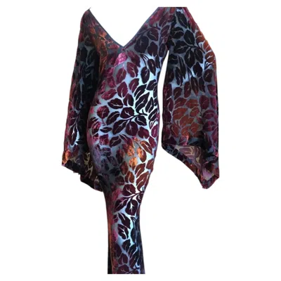 Pre-owned Saint Laurent F/w 1998 Yves  Velvet And Sheer Gown With Batwing Sleeves In Black