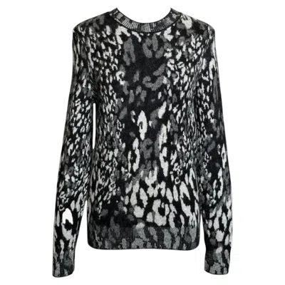 Pre-owned Saint Laurent F/w 2019 Snow Leopard Knit Sweater In White