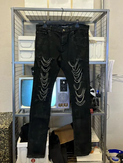 Pre-owned Saint Laurent Fw13 Black Chain Jeans