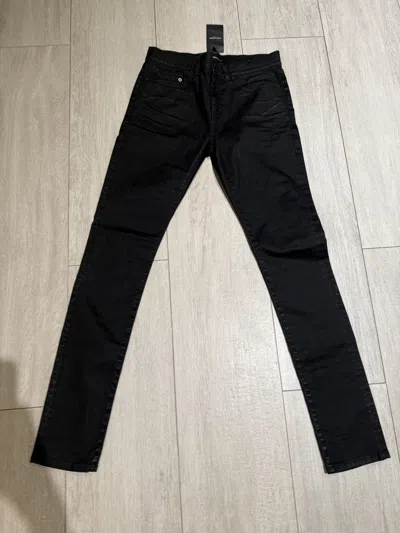 Pre-owned Saint Laurent Fw23 Black Waxed Skinny Jeans