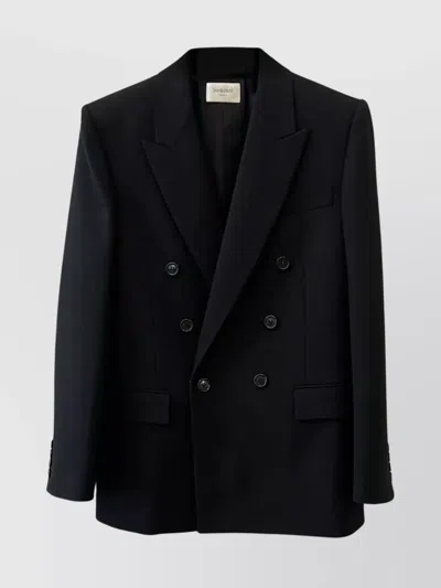 SAINT LAURENT GABARDINE JACKET NOTCHED LAPELS