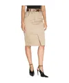 Saint Laurent Gabardine Pencil Skirt In Neutral