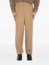 Saint Laurent High Waist Straight Leg Trousers In Brown