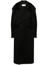 Saint Laurent Double-breasted Wool Tuxedo Coat In Black