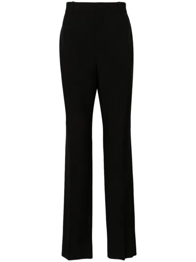 Saint Laurent Grain De Poudre Straight Leg Pants In Black