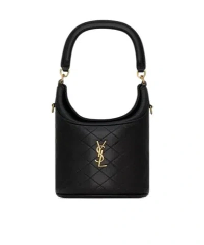 Saint Laurent Gaby Bucket Bag In Black