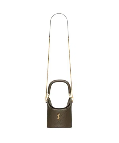 Saint Laurent Gaby Bucket Bag In Green