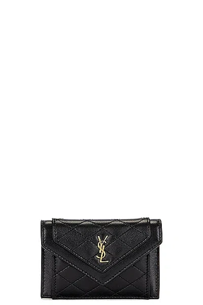 Saint Laurent Gaby Card Case In Noir