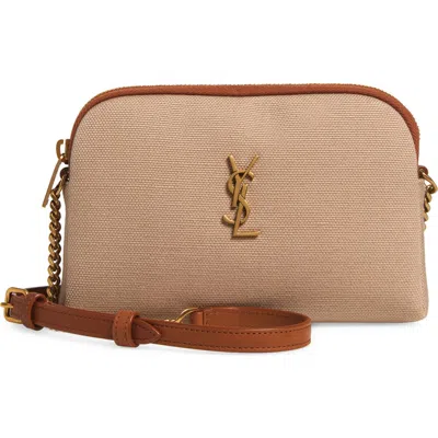 Saint Laurent Gaby Cassandre Logo Canvas Crossbody Pouch