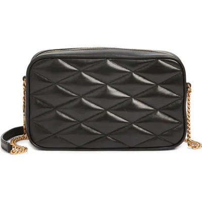 Saint Laurent Gaby Diamond Quilted Leather Camera Bag In Black