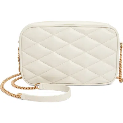 Saint Laurent Gaby Diamond Quilted Leather Camera Bag In White