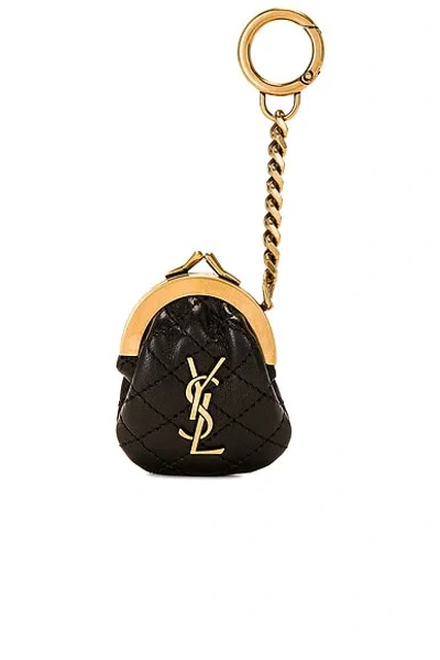 Saint Laurent Gaby Key Pouch In Nero