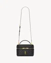 Saint Laurent Gaby Shoulder Bag Adjustable Strap Top Handle In Gray