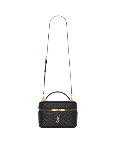 Saint Laurent Gaby Large Lambskin Vanity Bag In Black