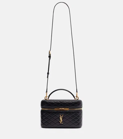 Saint Laurent Gaby Shoulder Bag Adjustable Strap Top Handle In Black